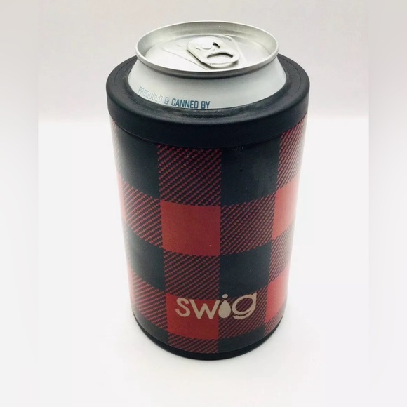 Swig Life Standard Can Bottle Cooler, Stainless Steel, Buffalo Plaid New - Picture 2 of 4